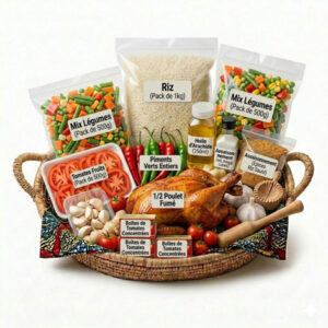 Pack riz sauté au demi poulet fumé (pour 10 personnes)